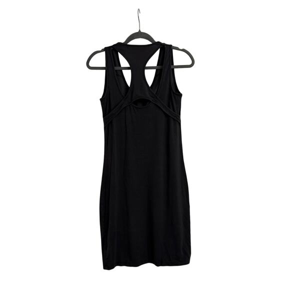 Athleta Refina Charcoal Gray Black Athletic Built in Bra Racerback Dress Small - Picture 2 of 5